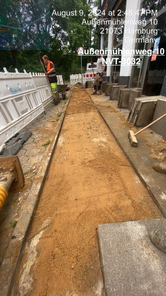 Bauarbeiten an Gehweg in Hamburg